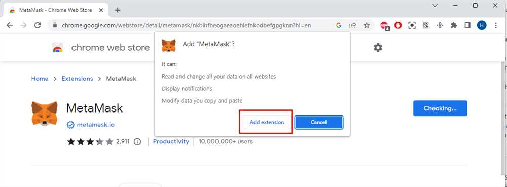 Using Metamask Extension for Chrome
