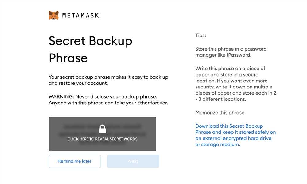 How to Safely Store and Recover Your Metamask Secret Recovery Phrase