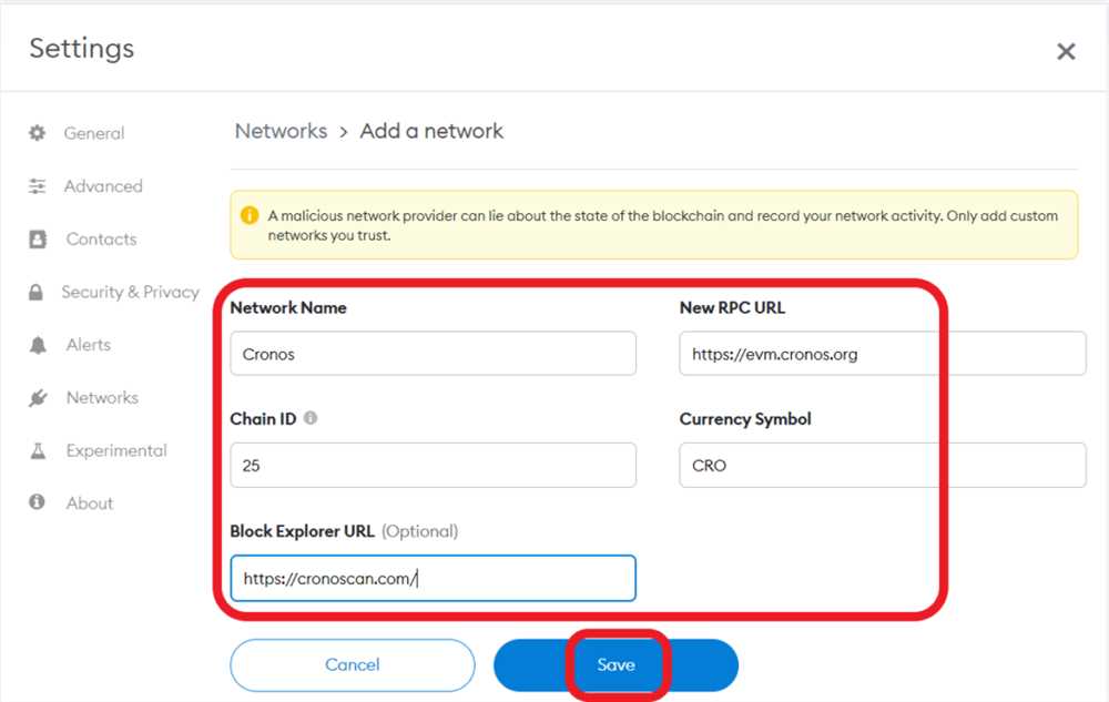 Step 2: Access Network Settings