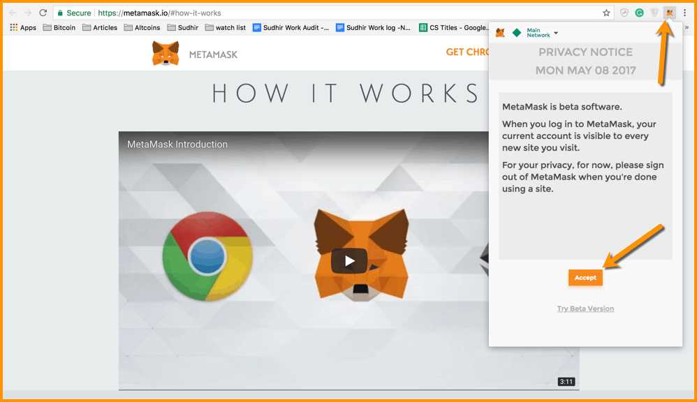 Using Chrome Metamask with Web3 Applications
