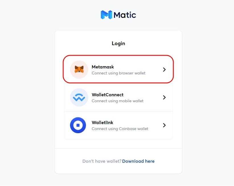 Step 2: Switch Network to Matic Mainnet
